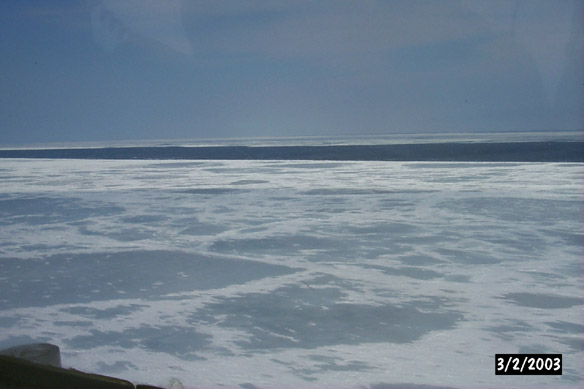 Looking over shear zone