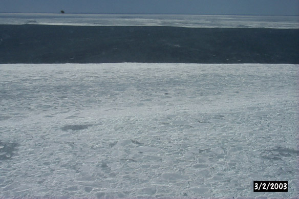 Looking over shear zone