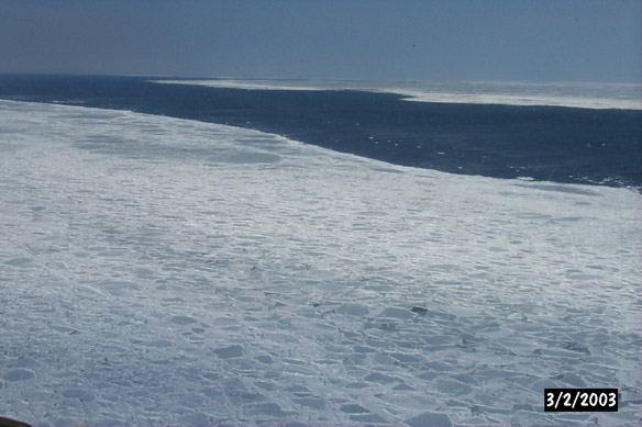 Looking over shear zone