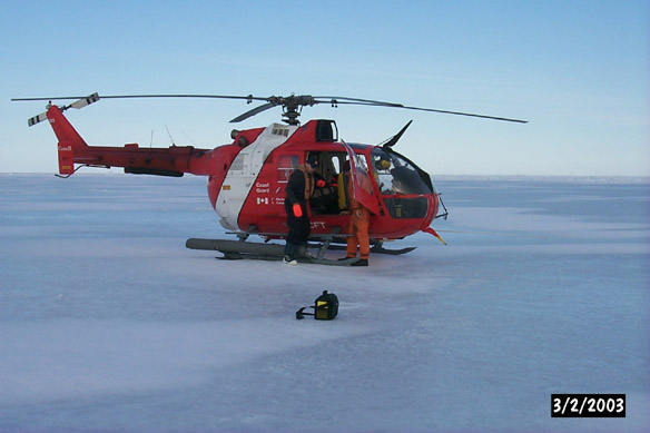 Helicopter/corner dull floe