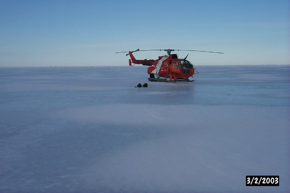 Helicopter/corner dull floe