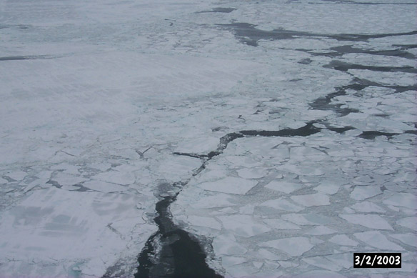 Looking for yellow type ice on SLAR map